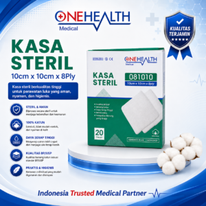 KASA STERIL 10cm x 10cm 8Ply ISI 5 LEMBAR ( 20 Pouch )