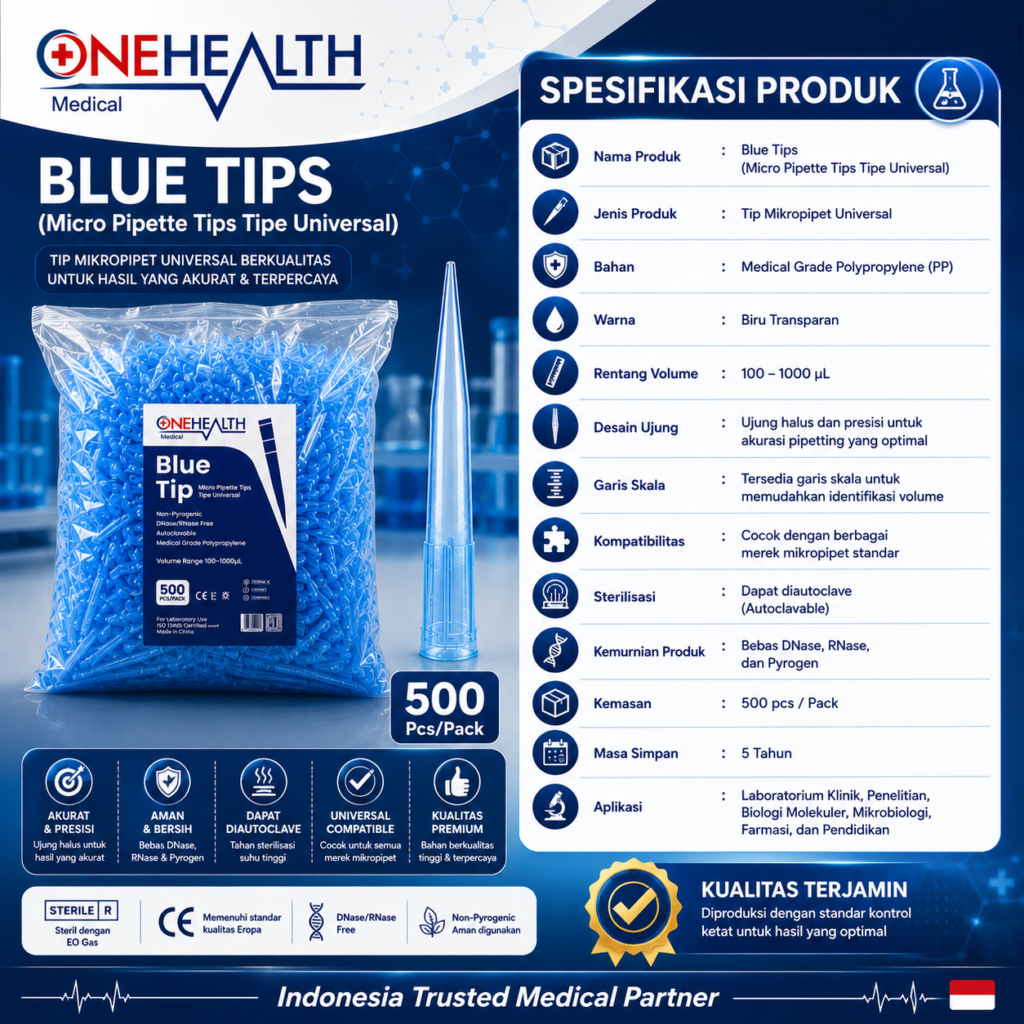 BLUE TIPS (Micro Pipette Tips Tipe Universal ) – OneHealth.id
